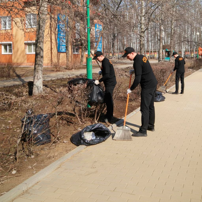Уборка листьев во Владимире